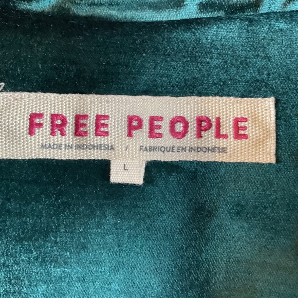 Free People Velvet Ashby Jacket Emerald Green Double Breasted Size L Women's - Picture 5 of 10